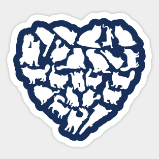 Heart full of cats Cute little cats in a heart adorable kitty Kittenlove Only cats in my heart Sticker